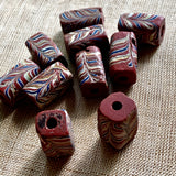 Brick-Red Feather Bead