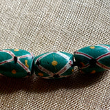Green Criss-Cross Trade  Bead