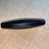 Large Bohemian Black Glass Oblong Bead