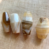 Set of 4 Antique Banded Agate Beads