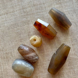 Set of 6 Antique Banded Agate Beads