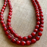Strand of Antique Oval Venetian Red