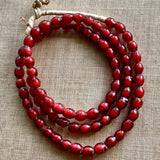 Strand of Antique Oval Venetian Red