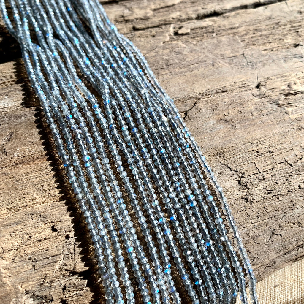 2mm Faceted Labradorite Beads