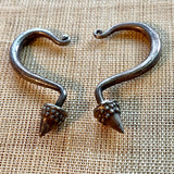 Pair of Antique "Golden Triangle" Silver Earrings