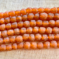 Bright Orange Recycled Glass Beads