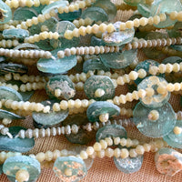 Strand of Roman Glass Beads, Coins