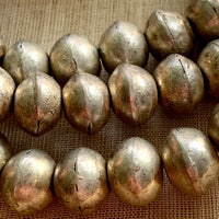 Large Silver Color Saucer Beads, Ethiopia