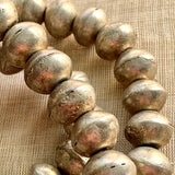 Large Silver Color Saucer Beads, Ethiopia