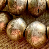 Large Silver Color Saucer Beads, Ethiopia