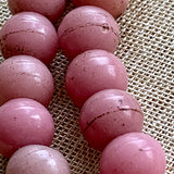 9mm Pink Pressed Glass Beads