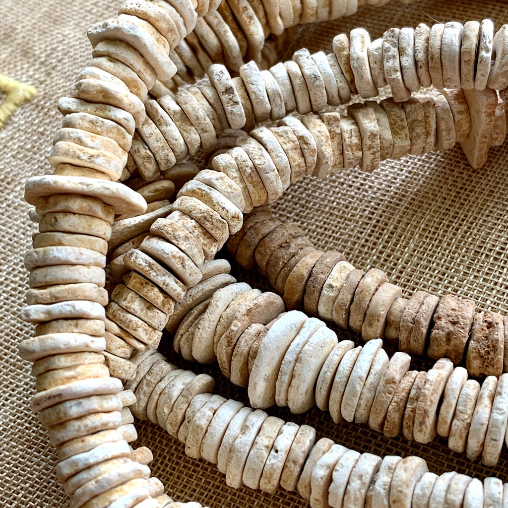 Strand of Old Ostrich Shell Beads, Kenya