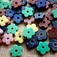 10mm Pressed Glass Flowers 1930's