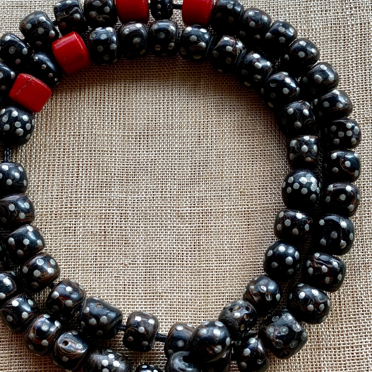 Black Onyx Bracelet with Antique Brass Beads