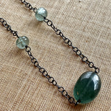 Moss Aquamarine & Sterling Necklace by Ruth
