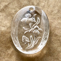 Vintage German Glass Flower Pendant