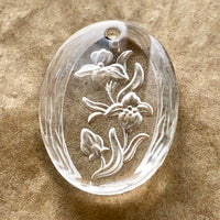 Vintage German Glass Irises Pendant