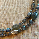 Long Labradorite & Thai Silver Necklace