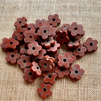 Large Czech Brown Glass Flower Beads