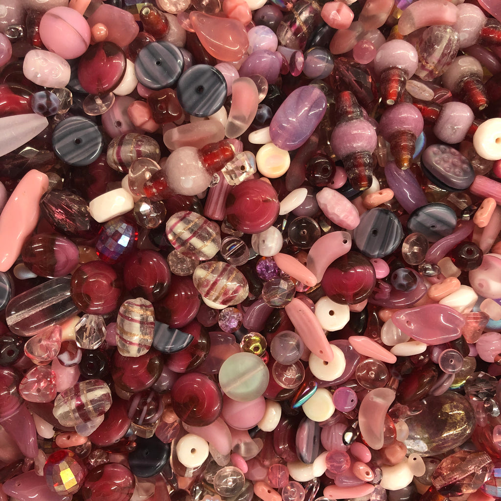 Mixed Pink Glass One Pound Bag