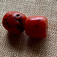 Pair of Rare Berber Red Coral Beads