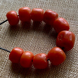 Rare Berber Orange/Red Coral Beads