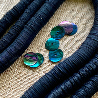 8mm Black Vintage Sequins, colorful AB