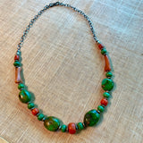 Turquoise and Antique Coral Necklace