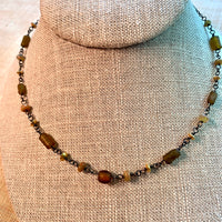 Opal, 18 Karat Gold, Ancient Glass Necklace