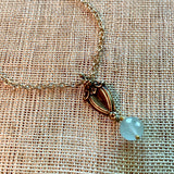 14 Karat Gold Chain with Chalcedony Necklace