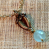 14 Karat Gold Chain with Chalcedony Necklace