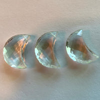 Quartz Crystal Faceted Moons