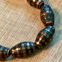 Crushed Turquoise & Copper Bead, Nepal