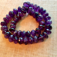 Chunky Faceted Dark Amethyst Beads