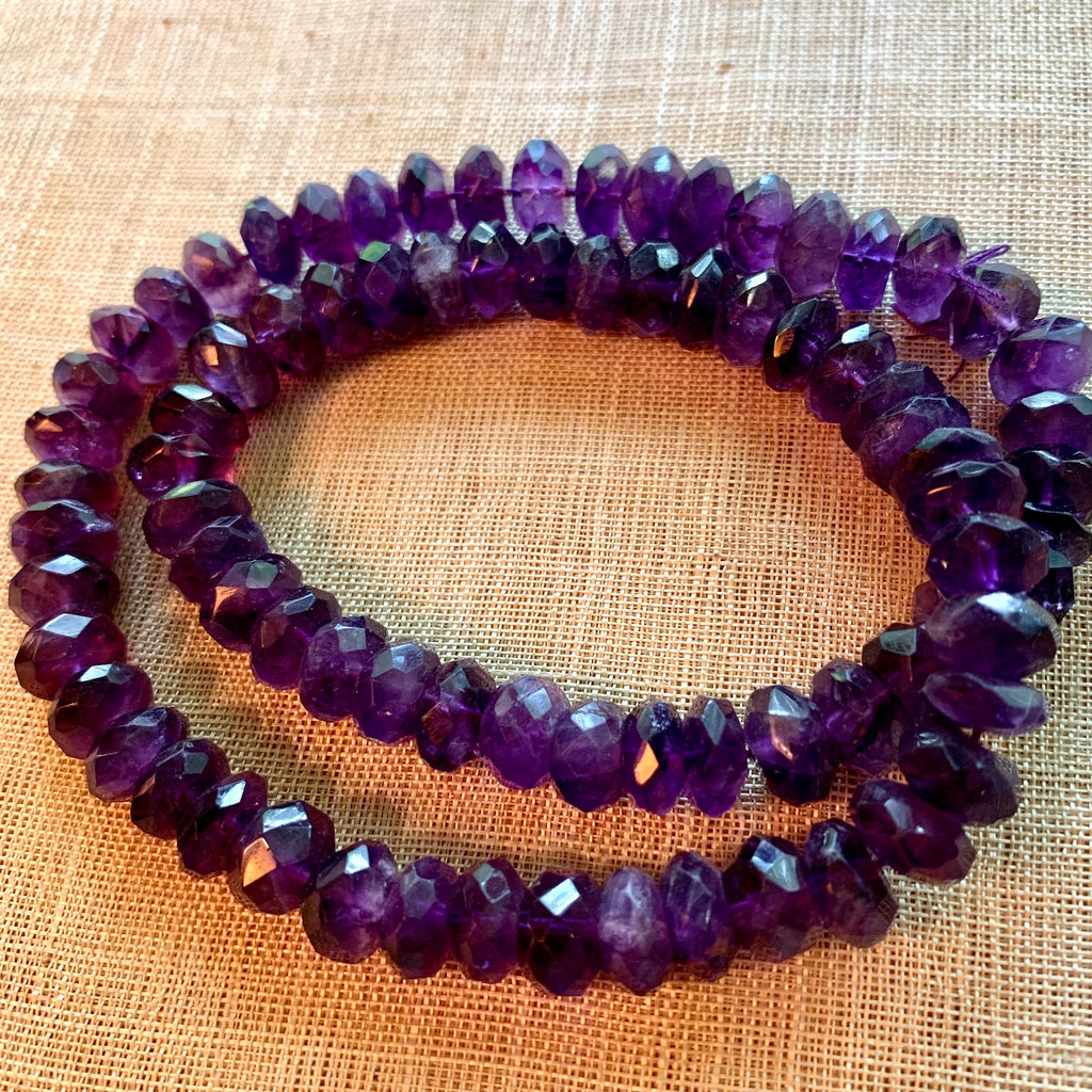 Chunky Faceted Dark Amethyst Beads