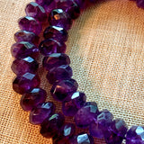 Chunky Faceted Dark Amethyst Beads