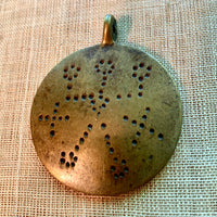 Round Brass Pendant, Nepal