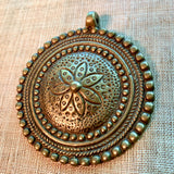 Large Round Brass Pendant, Nepal