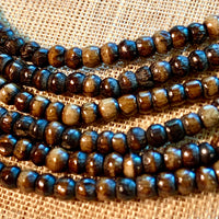 3 1/2mm Dark Bone Beads, India