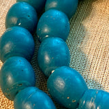 Antique Opaque Blue Oval Beads