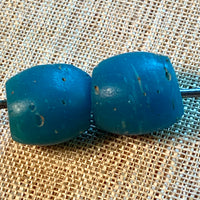 Antique Opaque Blue Oval Beads