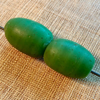 Large Antique Opaque Green Beads