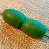 Large Antique Opaque Green Beads