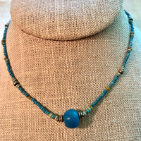 Opaque Blues & Greens Delicate Necklace