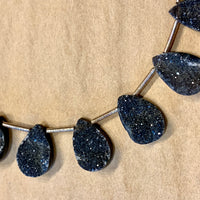 Sparkly Charcoal Druzy  Briolettes