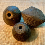 3 Ceramic Spindle Whorl Beads, Dogon