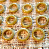 Mustard Yellow Glass Rings