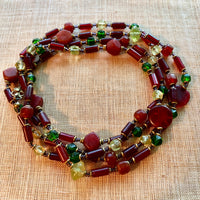 Long Multi-Color Vaseline Bead Necklace