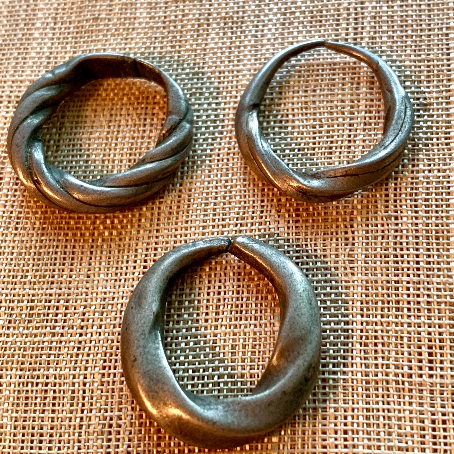3 Smaller Old Tuareg Silver Rings | Beadparadise.com