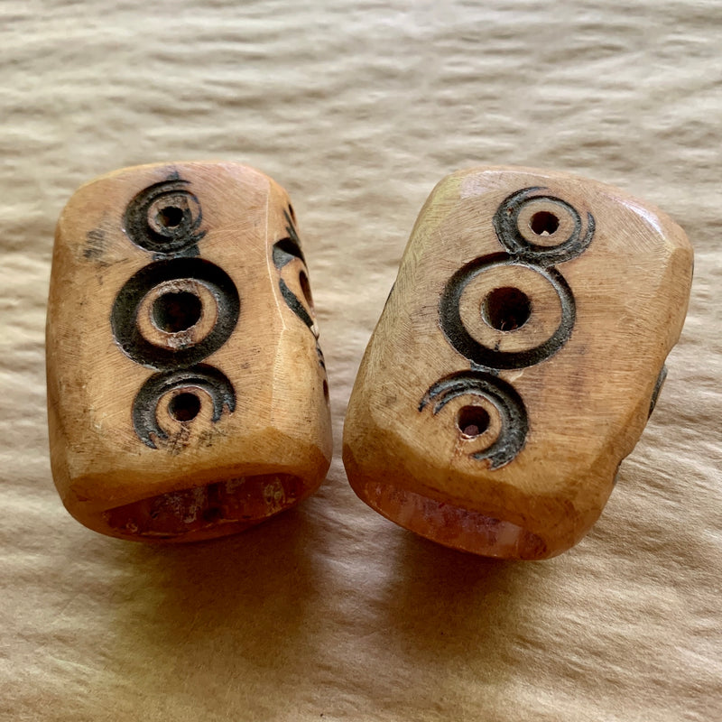 Hand-Carved Wood Skulls, Small